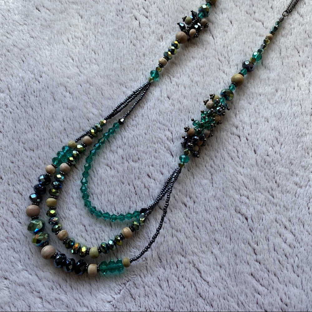 Long beaded layering necklace